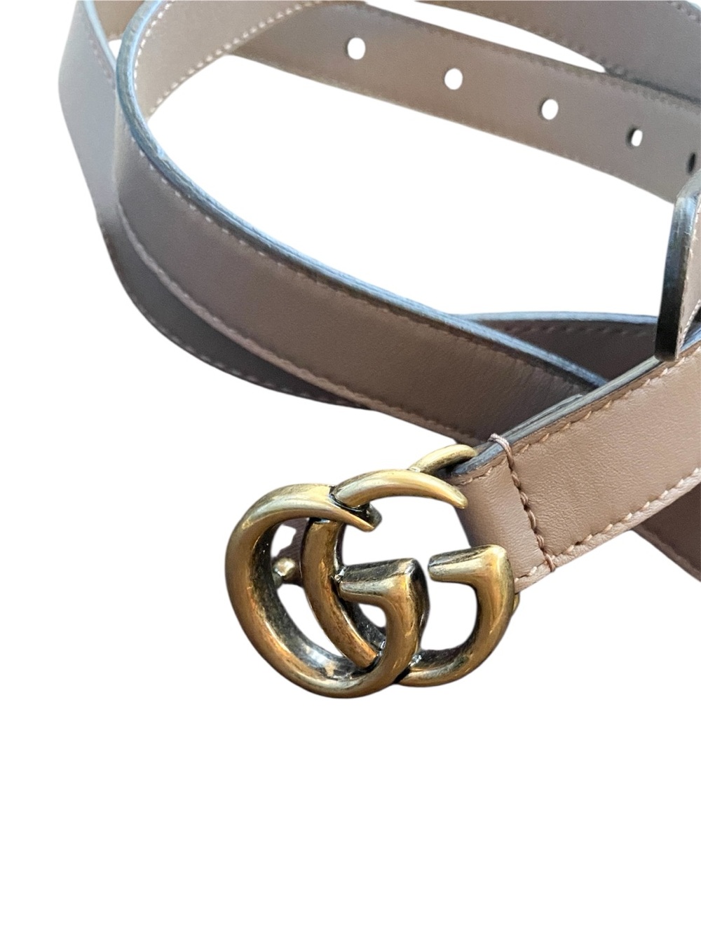 Gucci Dusty Pink Gold 20mm Double G Buckle Belt - Picture 5 of 8